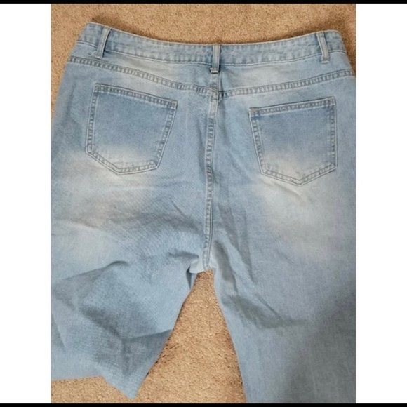 Distressed jeans sz 2X distressed boyfriend jeans XXL High Rise denim jeans - Picture 5 of 7